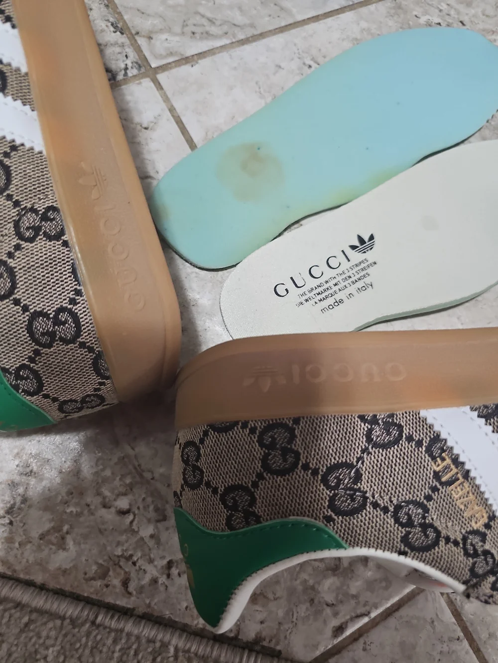 adidas x Gucci Gazelle Beige GG Monogram Size 7 - Picture 7 of 15